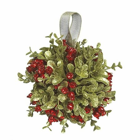 TISTHESEASON 5 in. Mistletoe Kissball Small Ornament TI2757176